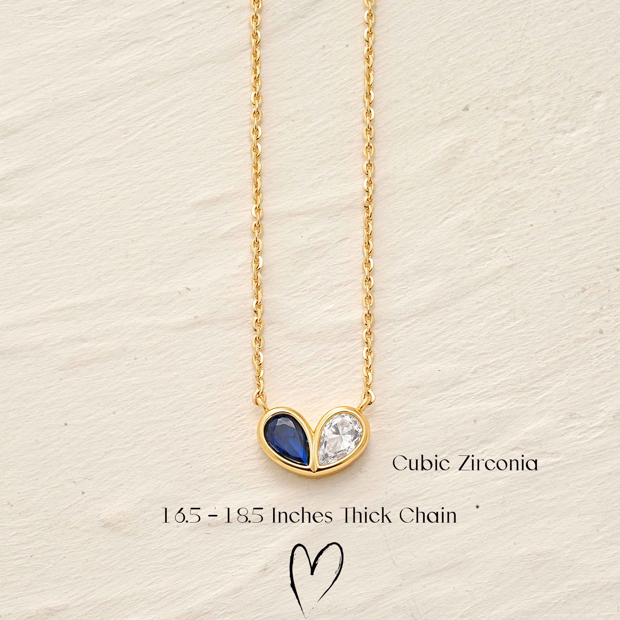 Heart Twe Stone Necklace