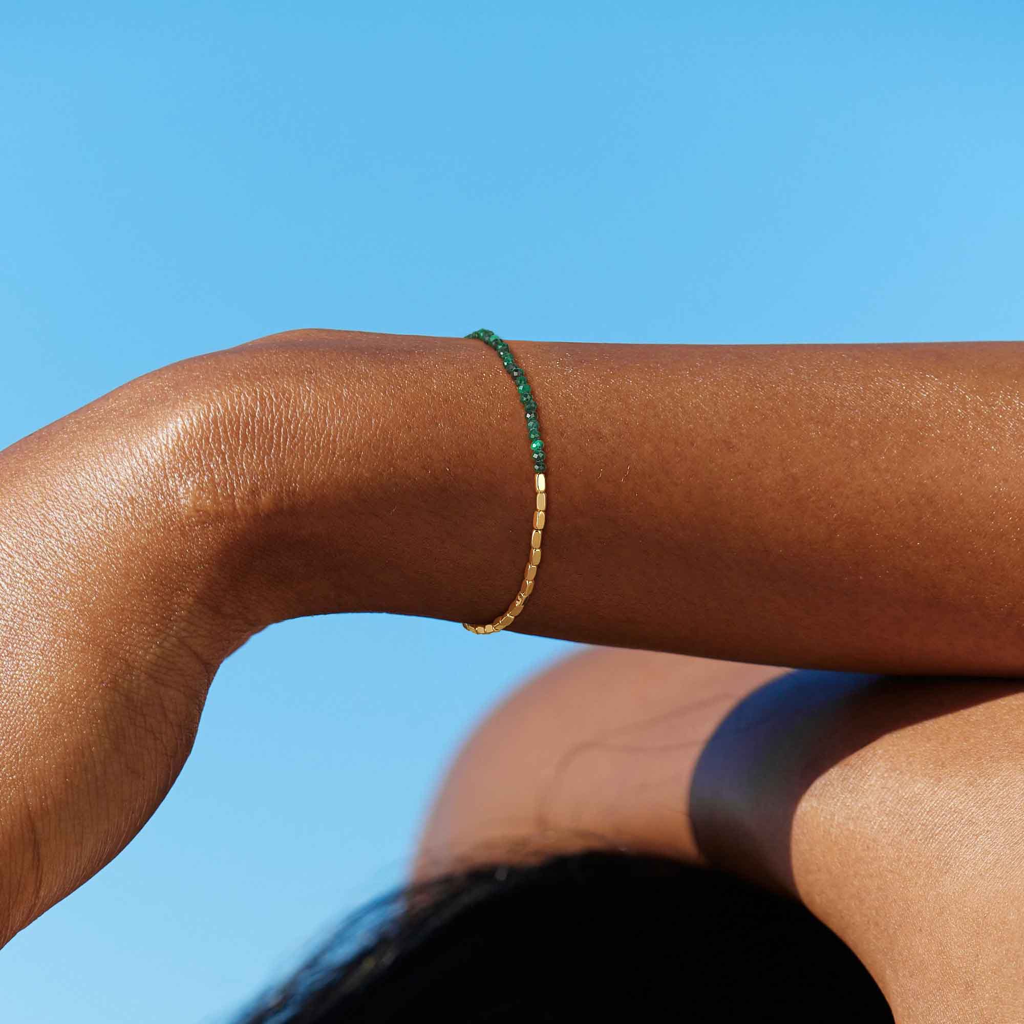 Beaded Chain Gem Bracelet