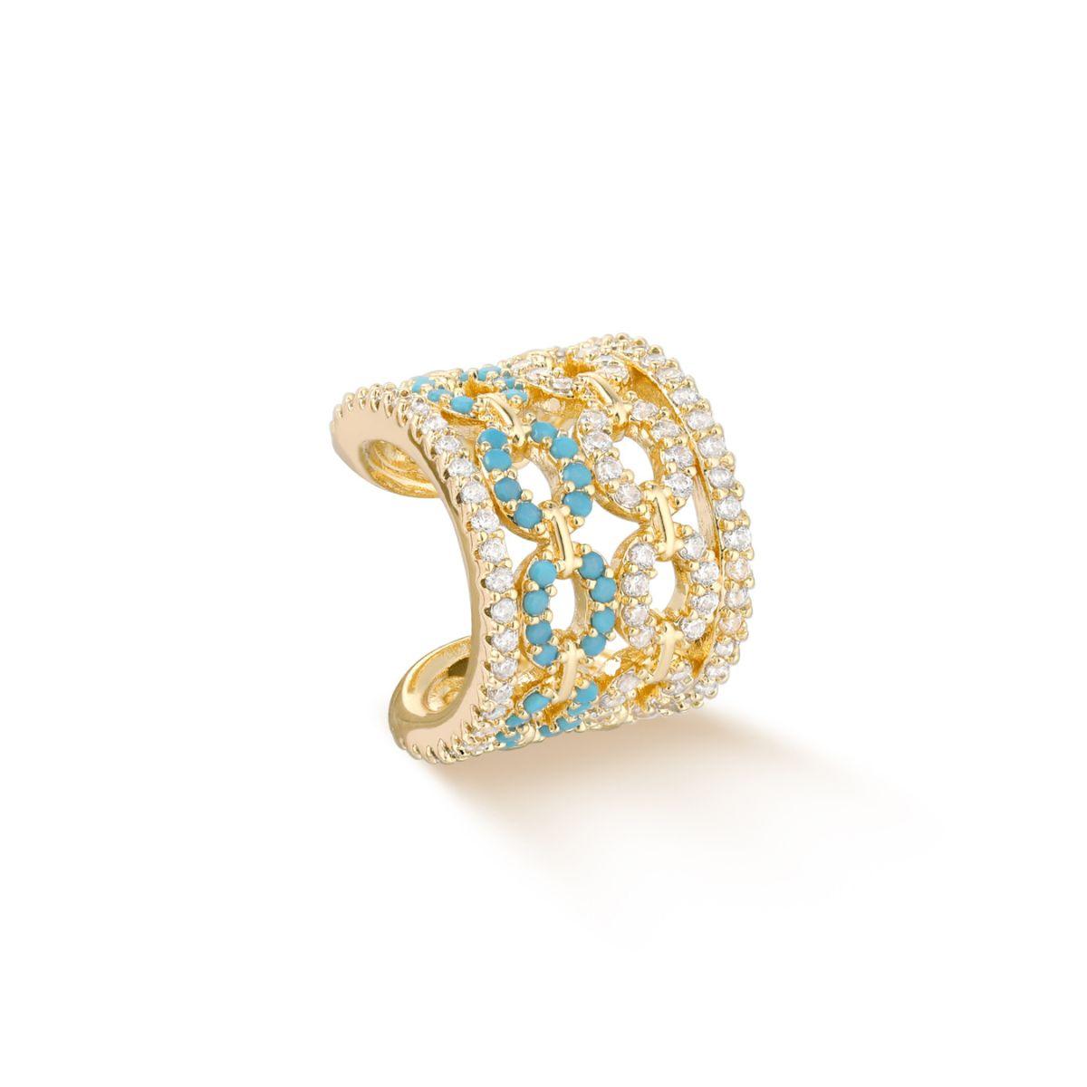 Turquoise Double Chain Ear Cuffs