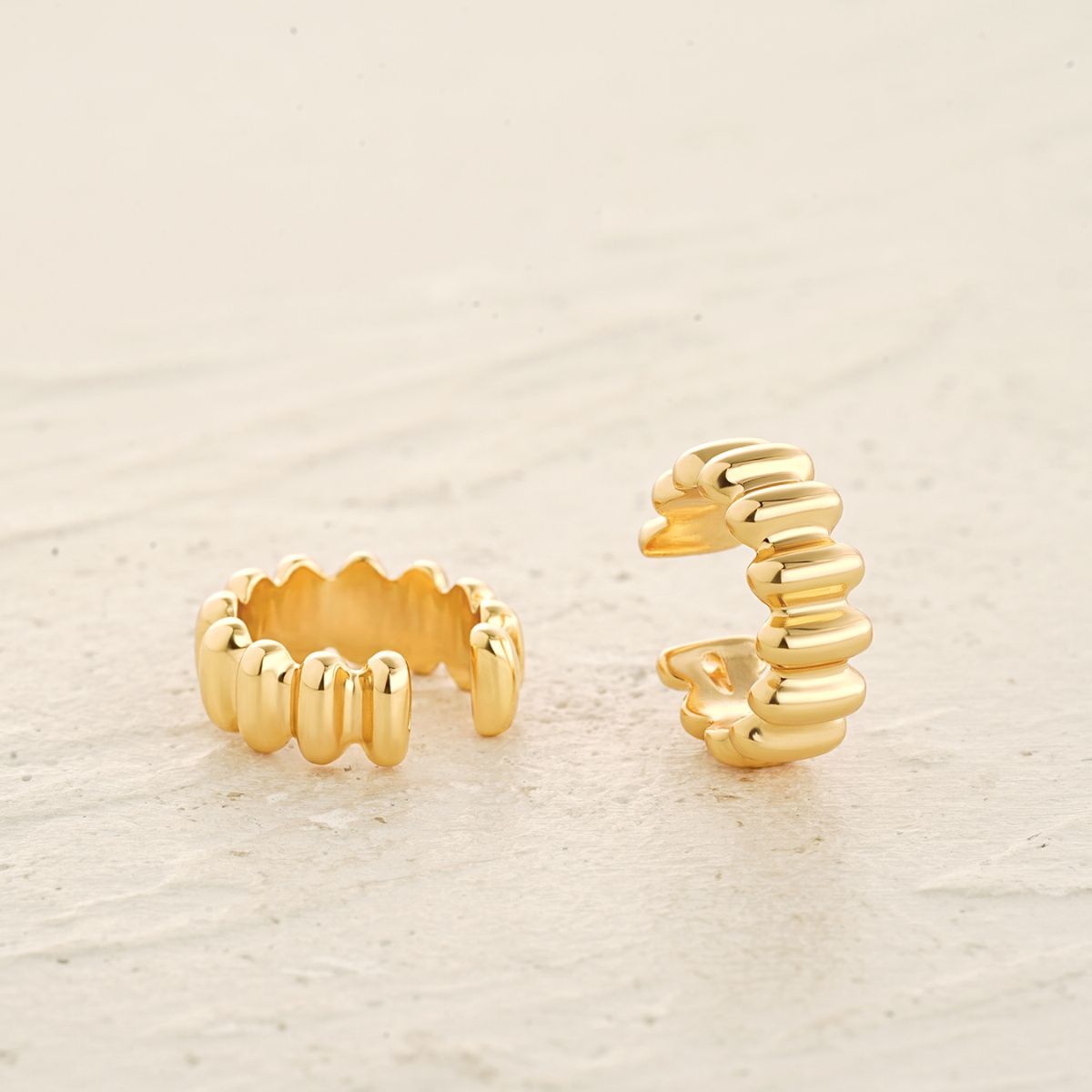 Bold Ribbed Band Ear Cuffs