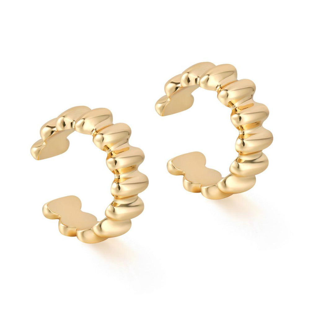 Women's Bold Ribbed Band Gold Ear Cuff | MYEARS