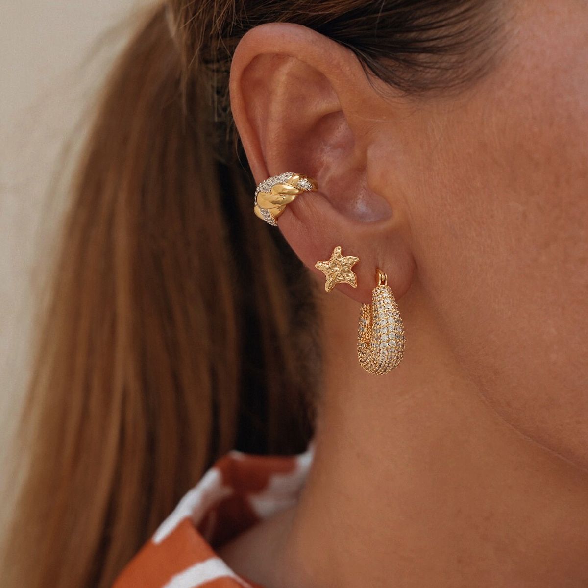 Twisted Pave Ear Cuffs