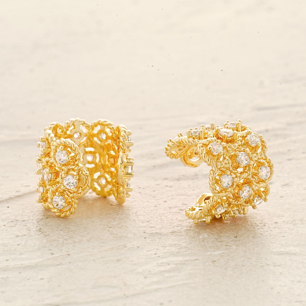 Bubbles Pave Ear Cuffs