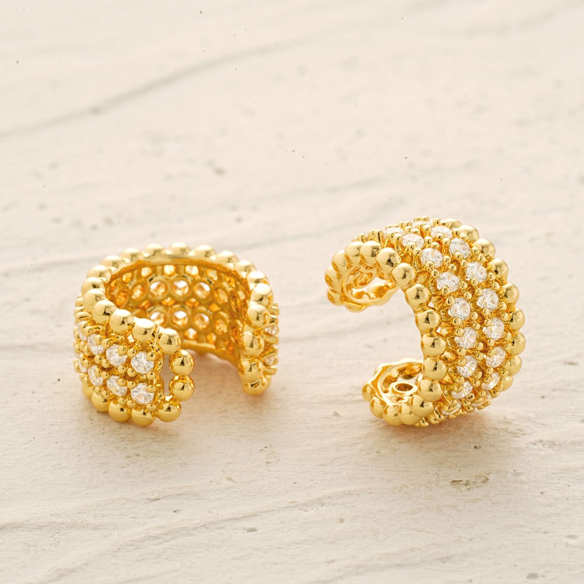 Beaded Pave Ear Cuffs