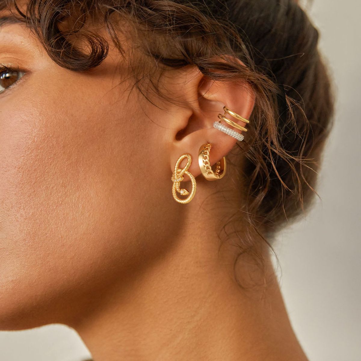 Bold Triple Hoop Ear Cuffs