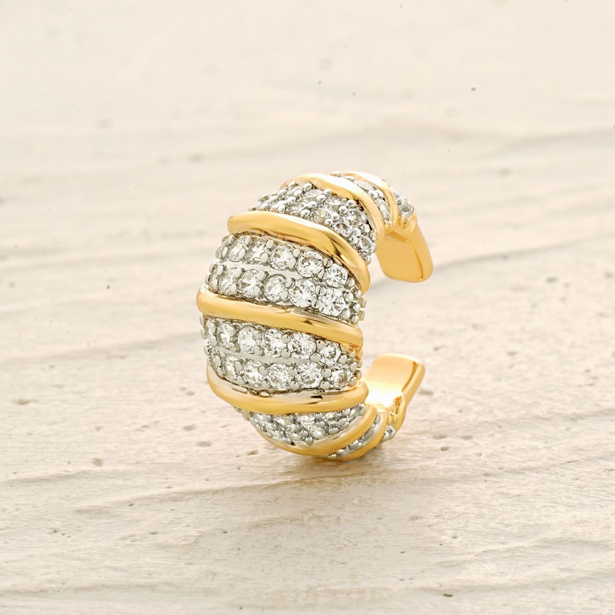 Croissant Pave Ear Cuffs