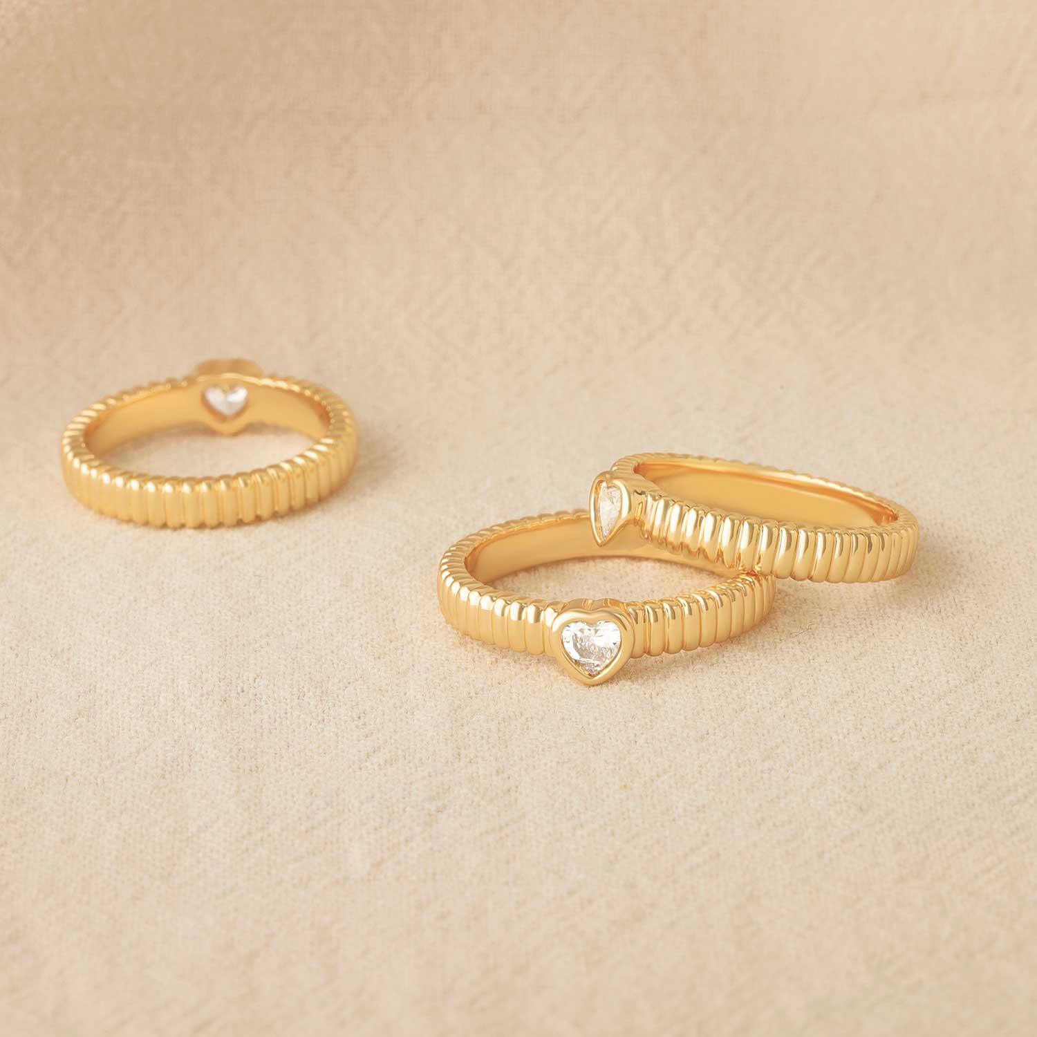 4MM Cubic Zirconia Heart Ring