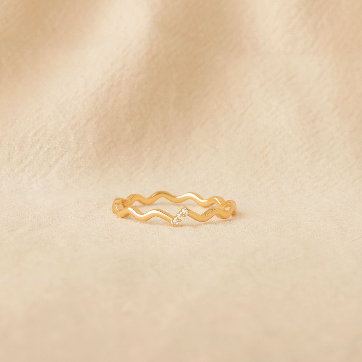 Cubic Zirconia Wave Ring