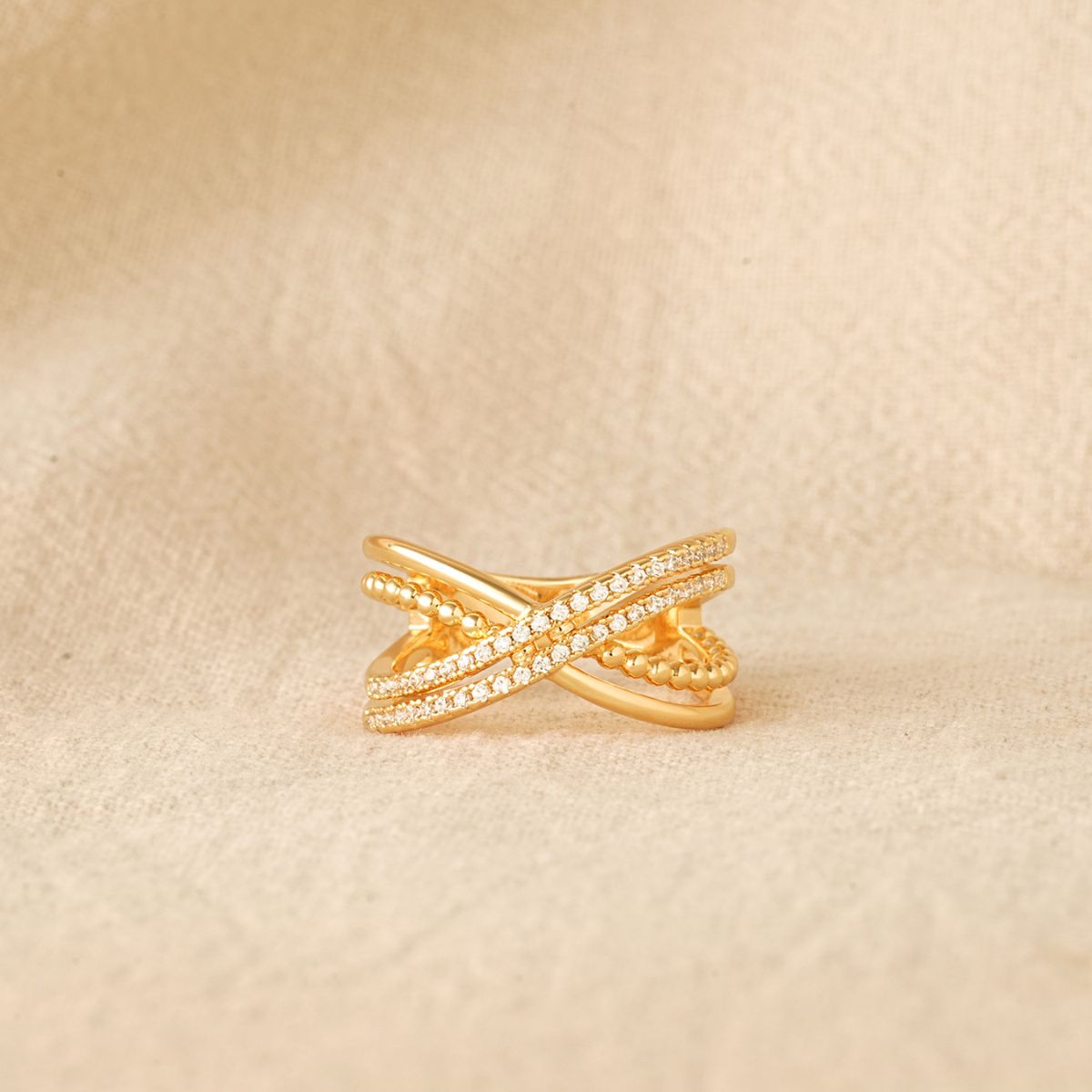 Gold Crossover Ring