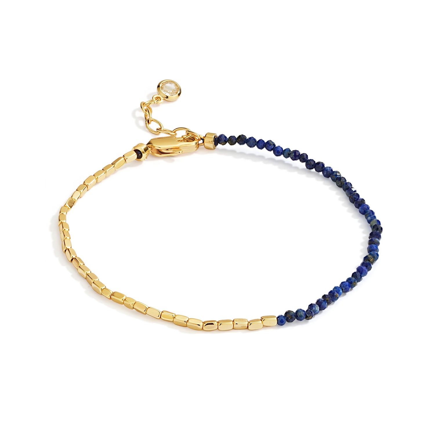 Beaded Chain Gem Bracelet