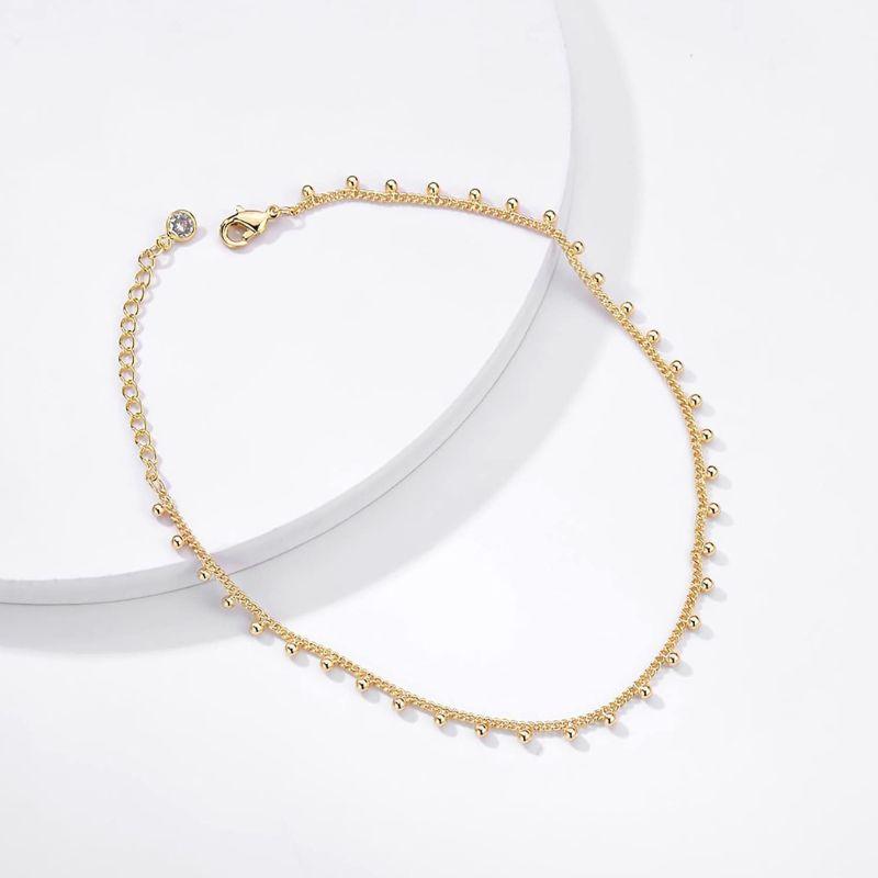 Dainty Beaded Chain Anklet