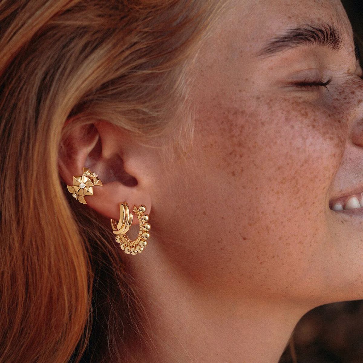 Cluster Pyramid Ear Cuffs