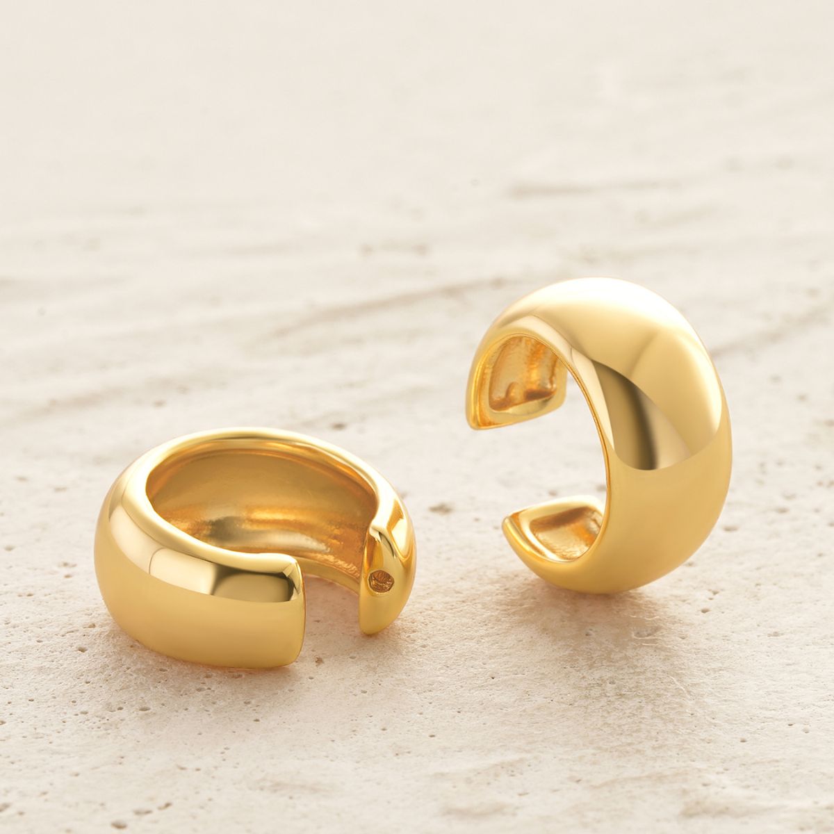 Gold Dome Polished Ear Cuffs