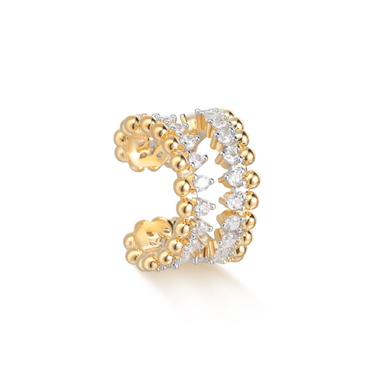 Double Beaded Pave Ear Cuffs