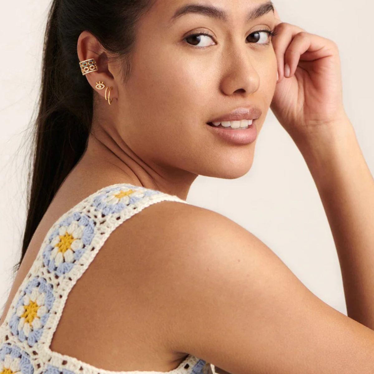 Turquoise Double Chain Ear Cuffs