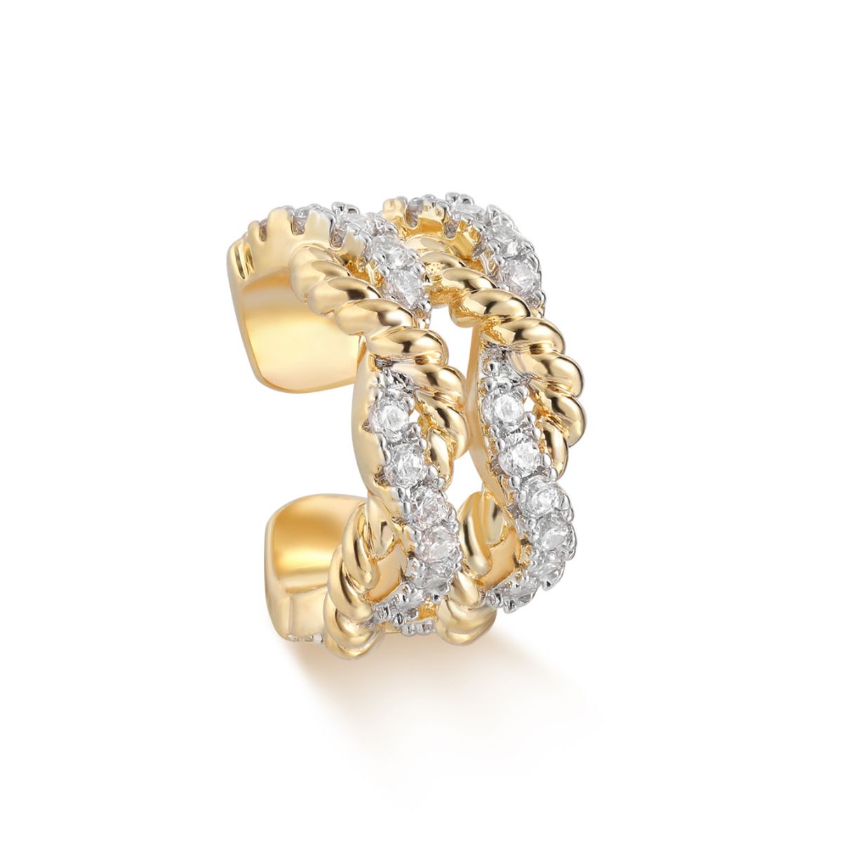 Double Twisted Pave Ear Cuffs