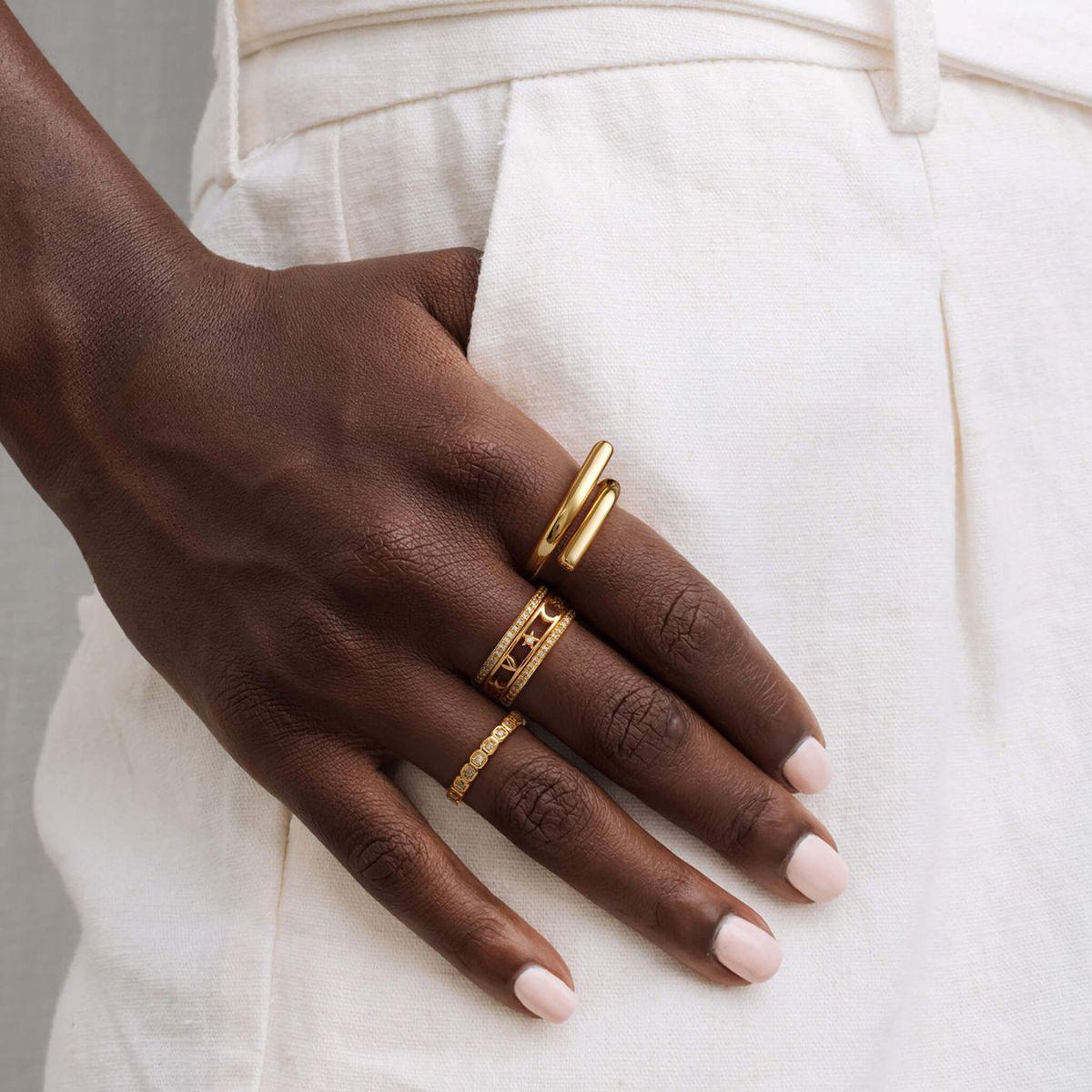 Open Wrap Double Line Ring