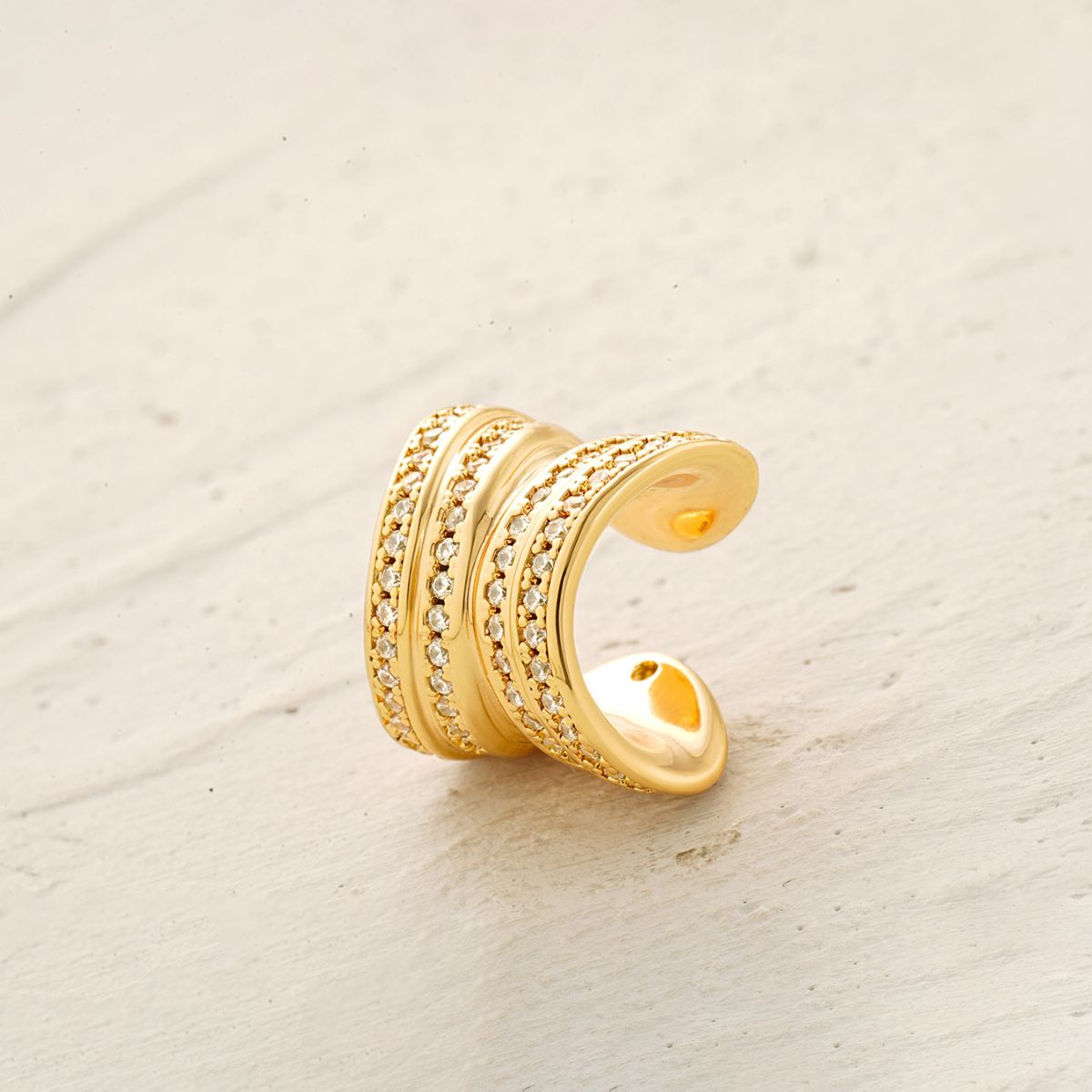 Gold Pave Ear Cuffs Non Piercing