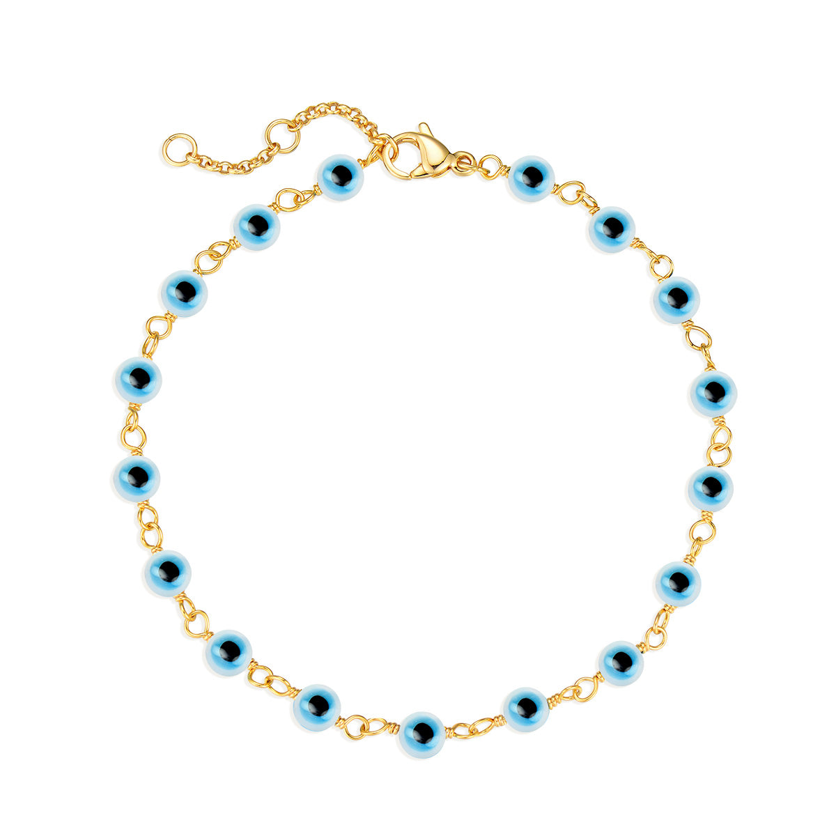 Evil Eye Bracelet with Glass White Eye Style