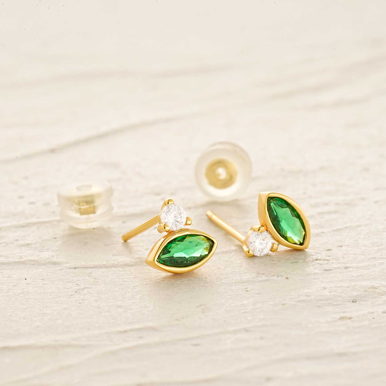 Gemstone Evil Eye Ear Studs