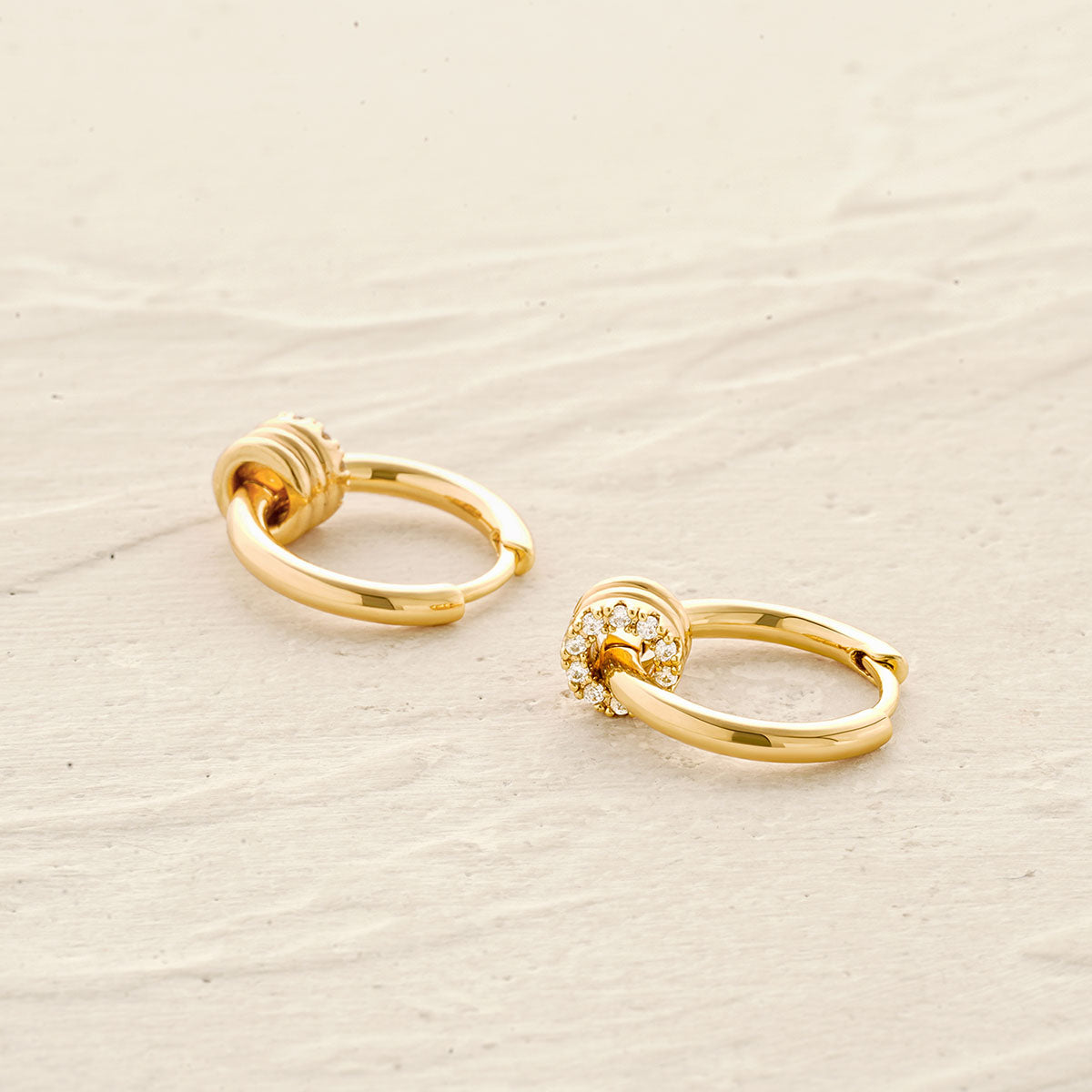 Gear Bead Dangle Hoop Earrings