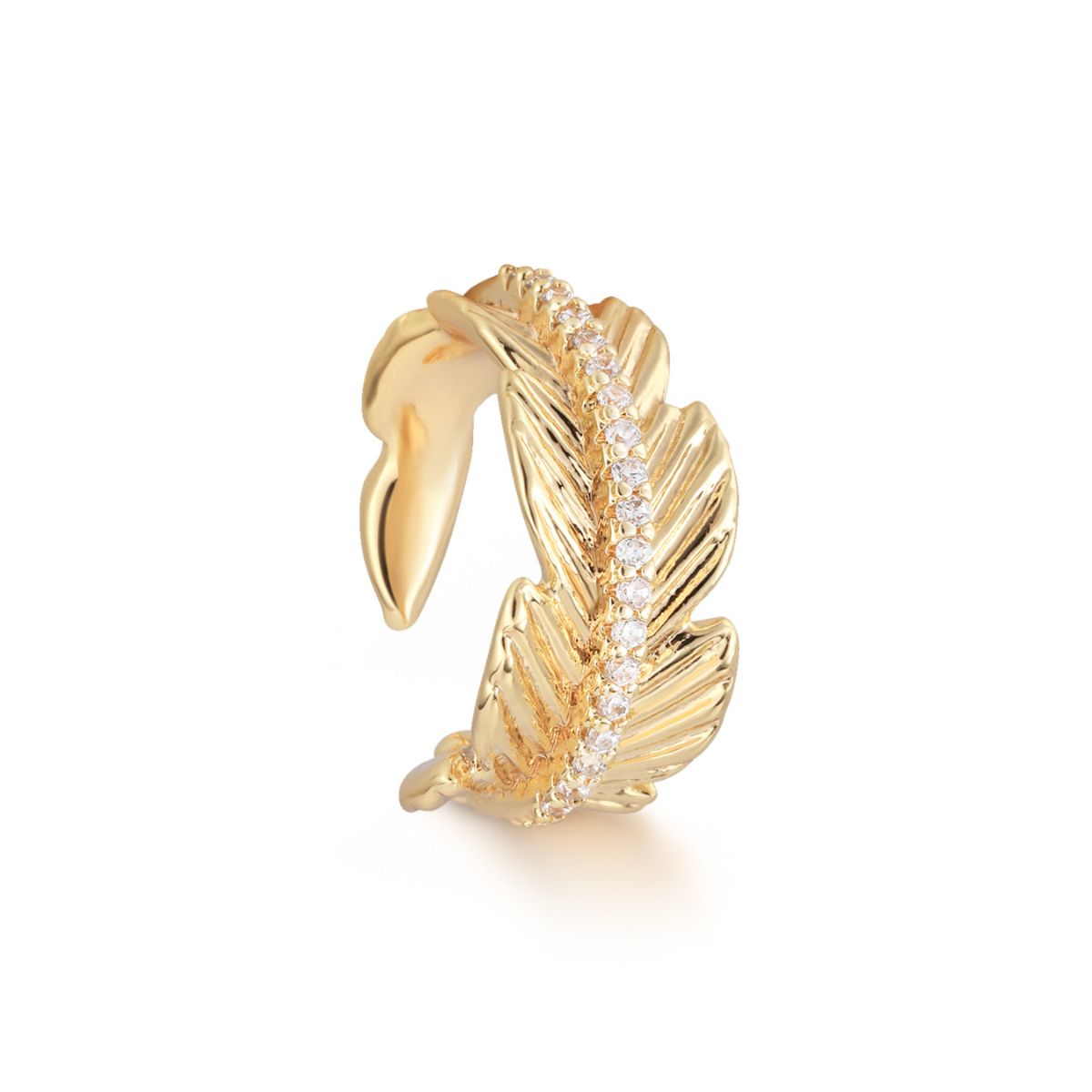 Gold Feather Ear Cuffs