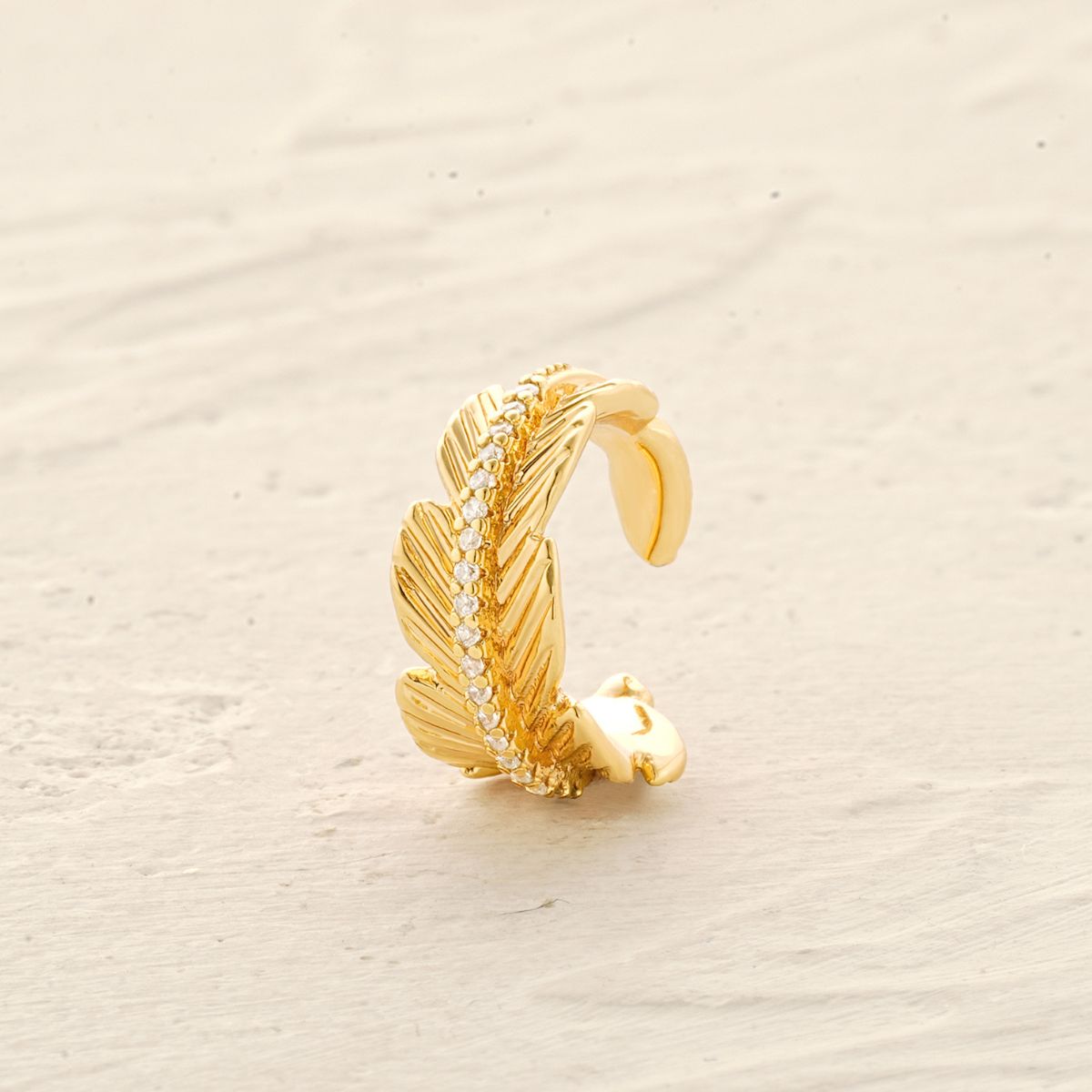 Gold Feather Ear Cuffs