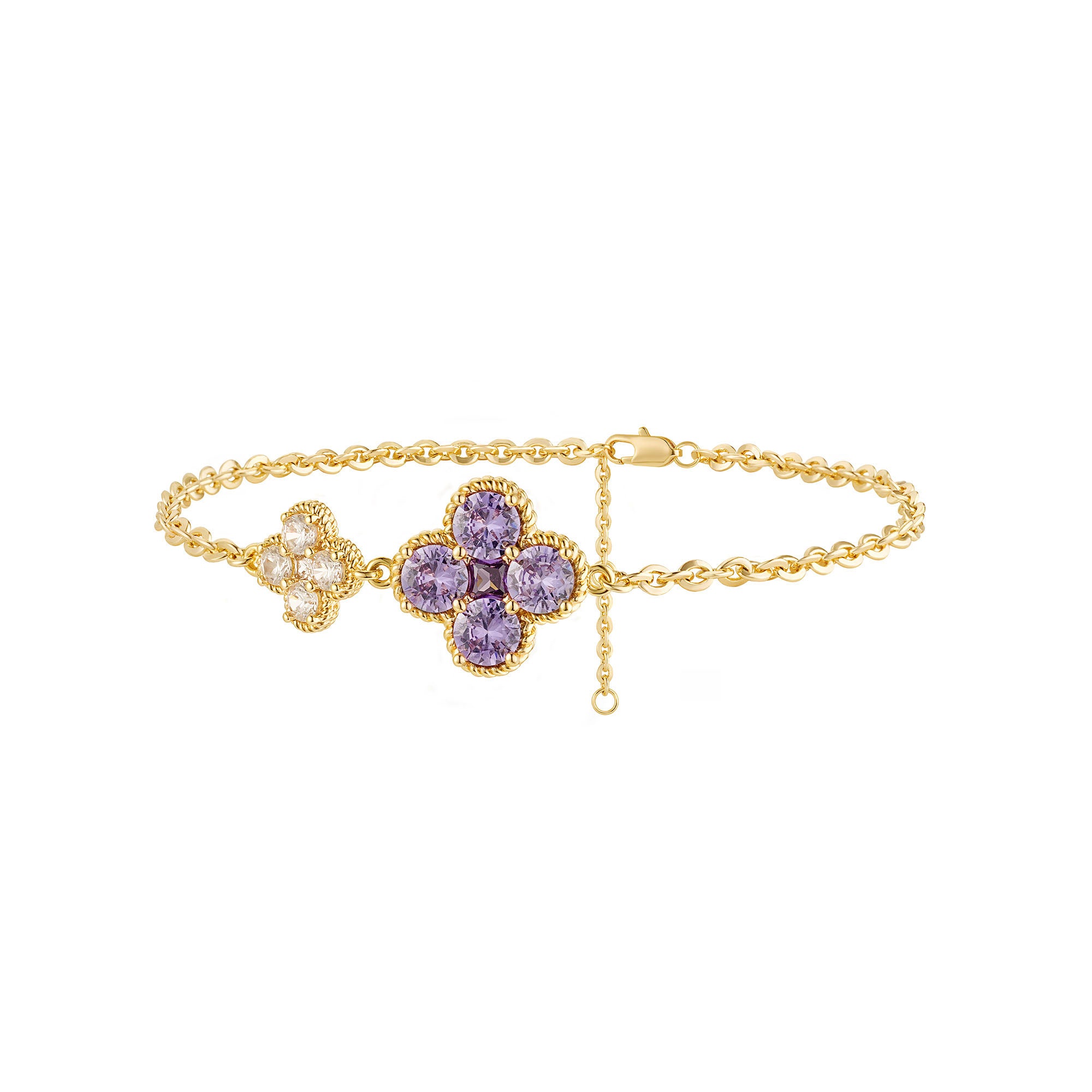 Birthstone Clover Charm Bracelet