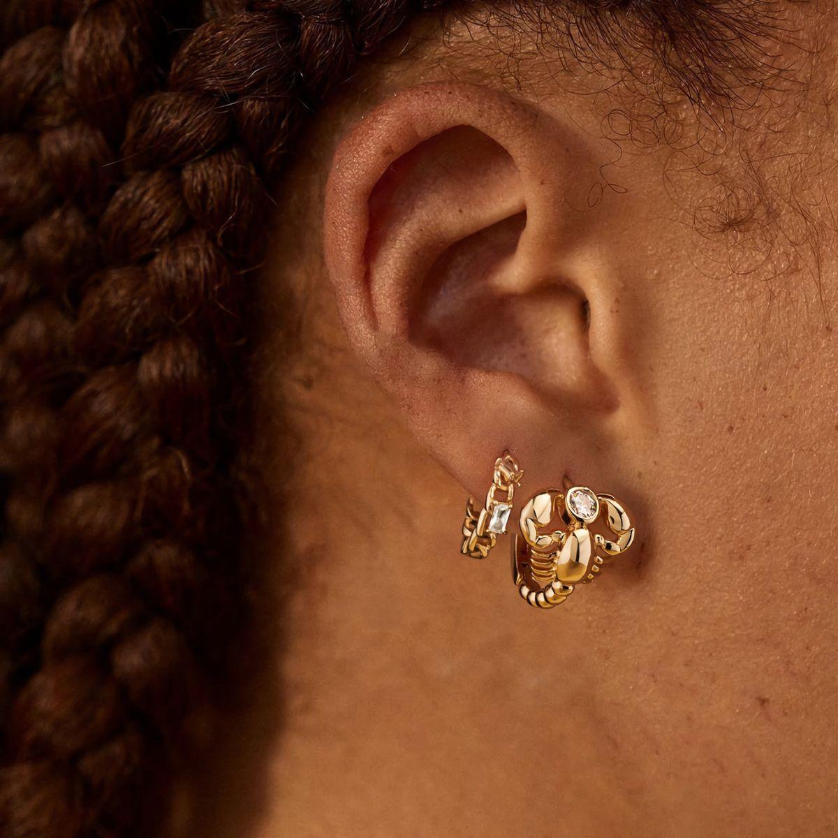 Scorpion CZ Hoop Earrings