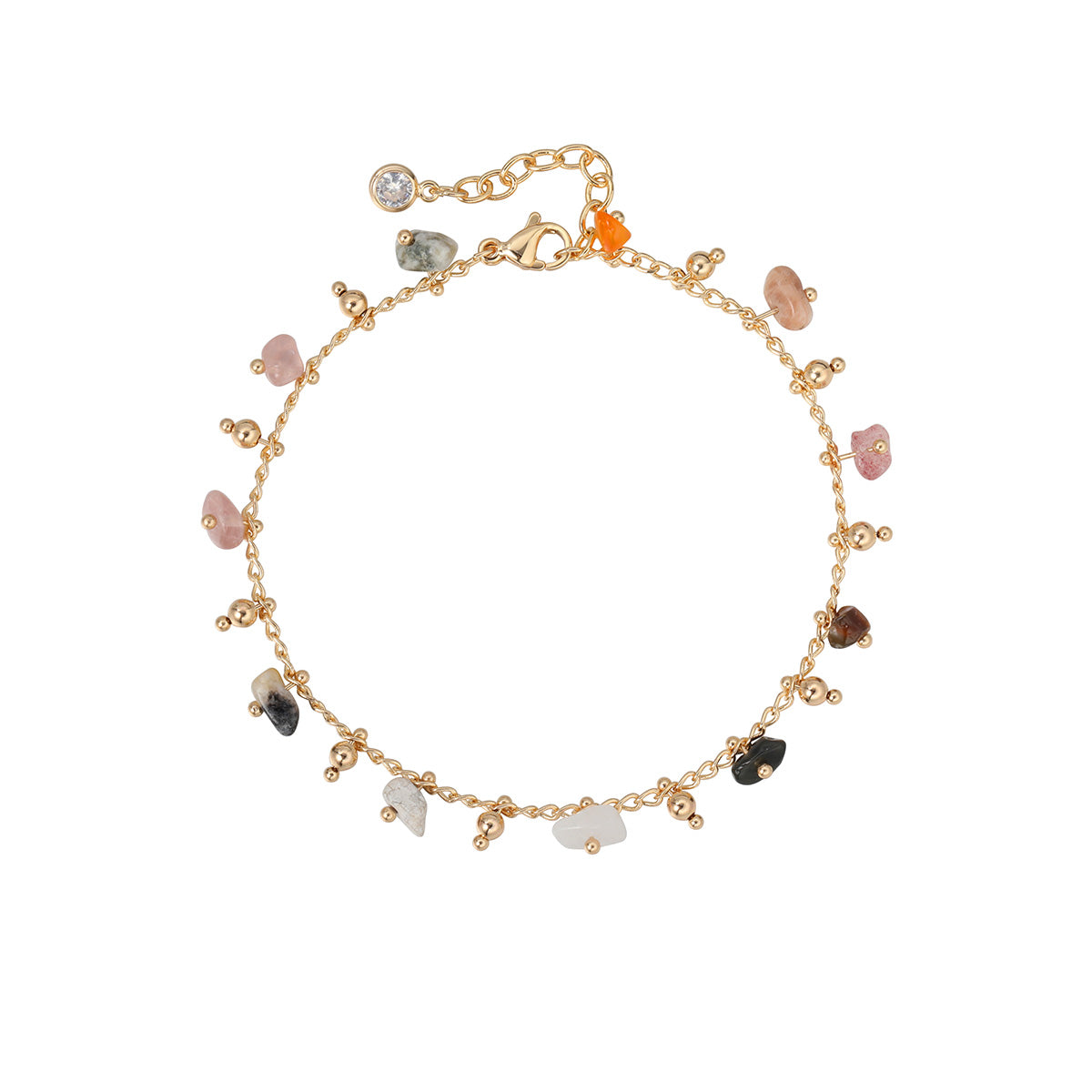 Gold Chain Stone Bracelet Adjustable