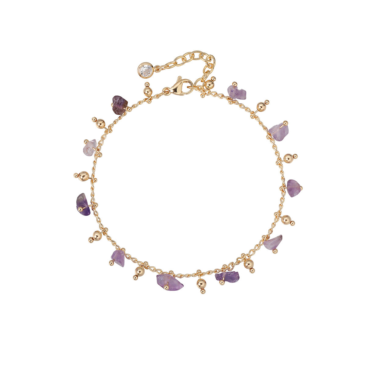 Gold Chain Stone Bracelet Adjustable