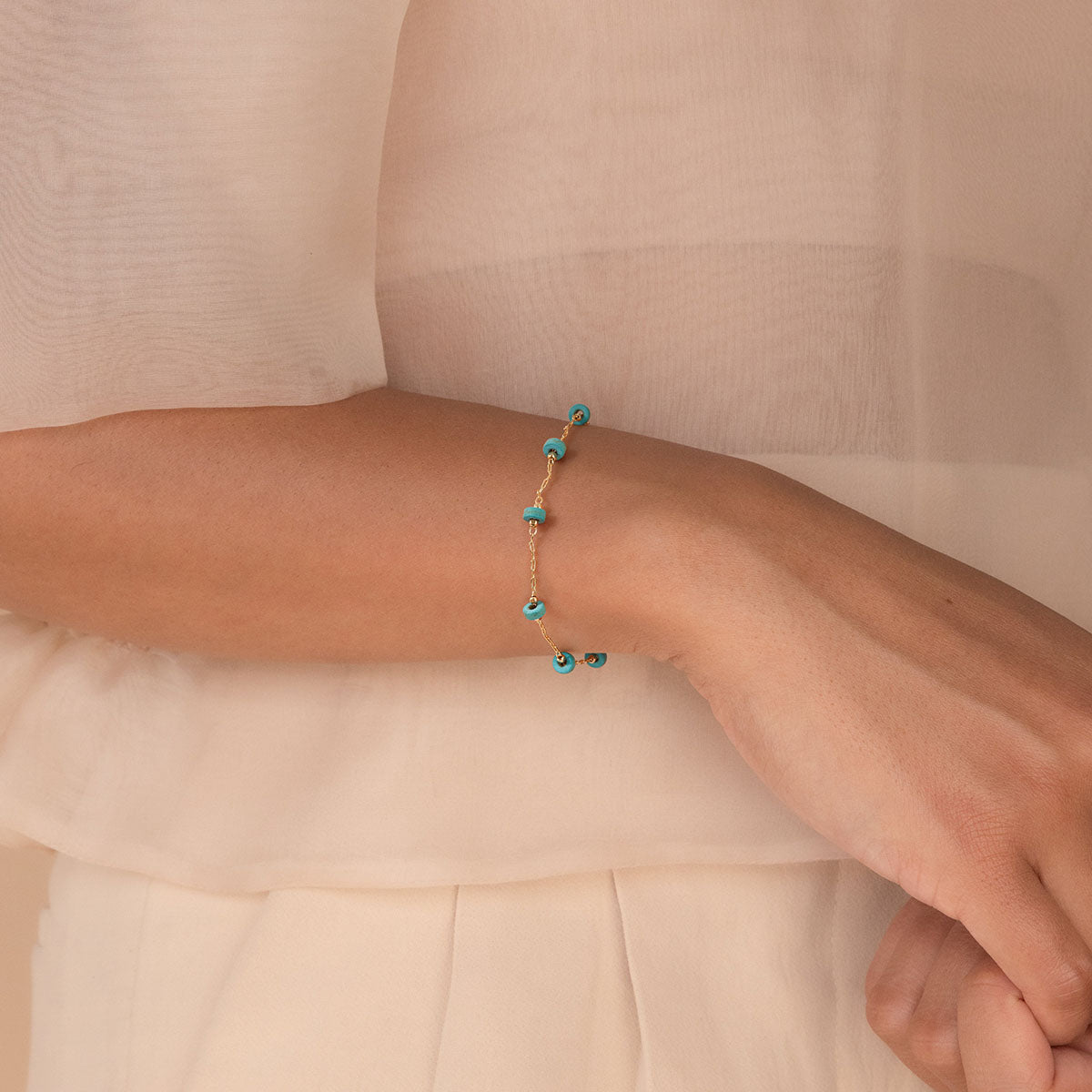 Gold Chain Stone Bracelet Adjustable
