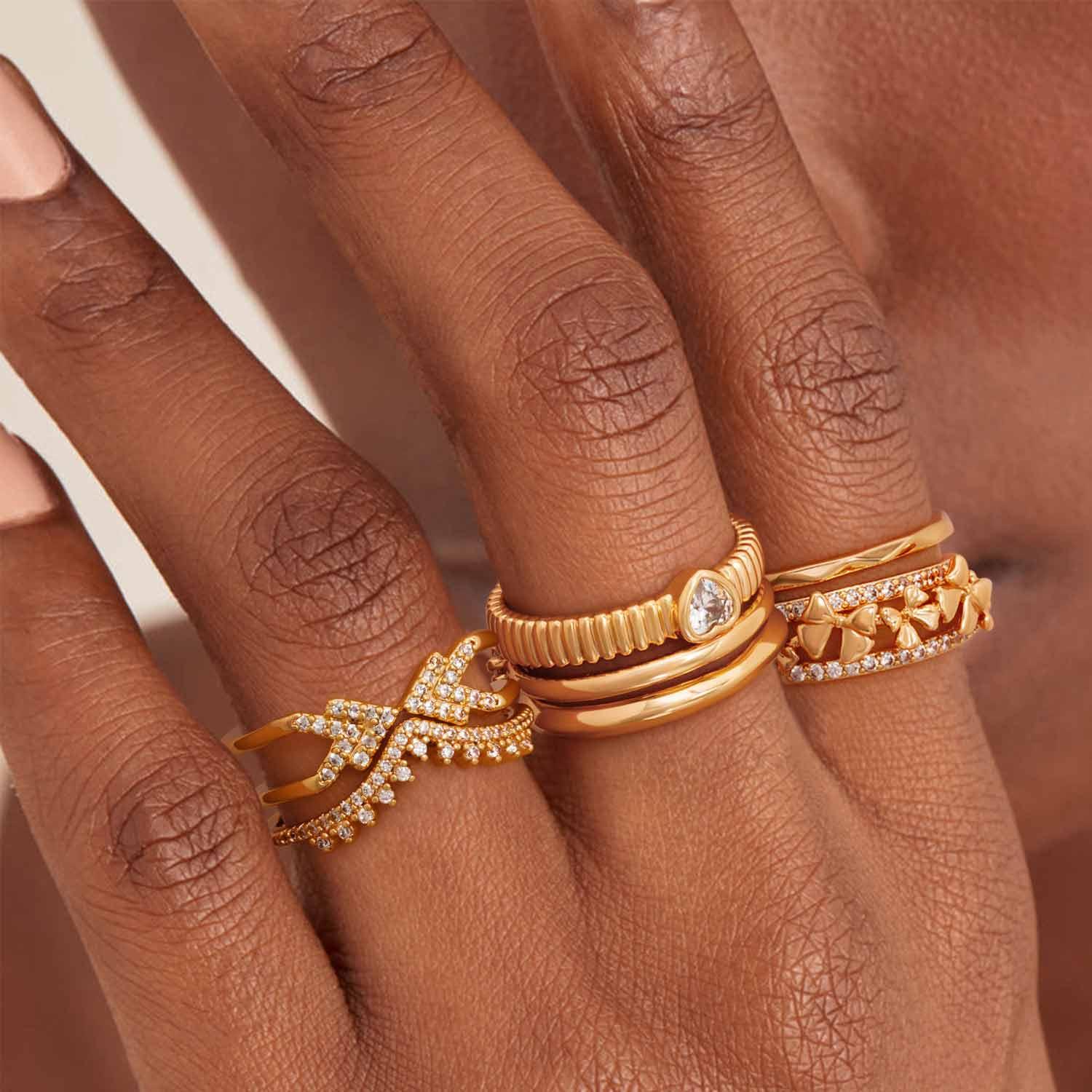 4MM Cubic Zirconia Heart Ring