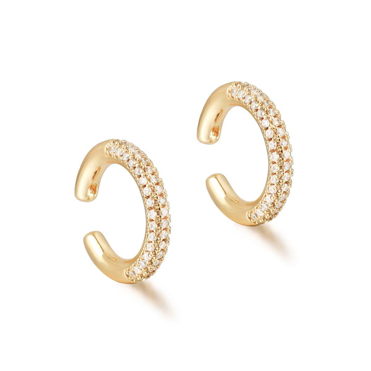 MYEARS® Tube Beaded Clip Ear Cuffs in gold for women, stylish and comfortable for everyday wear, perfect as a gift