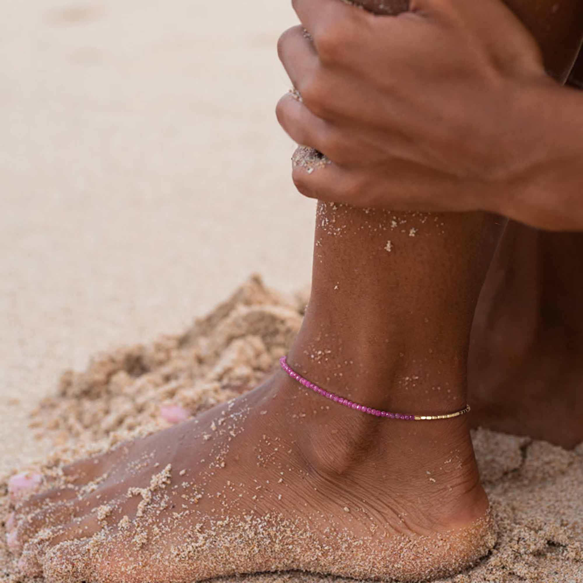 Handmade Gemstone Beaded Anklet
