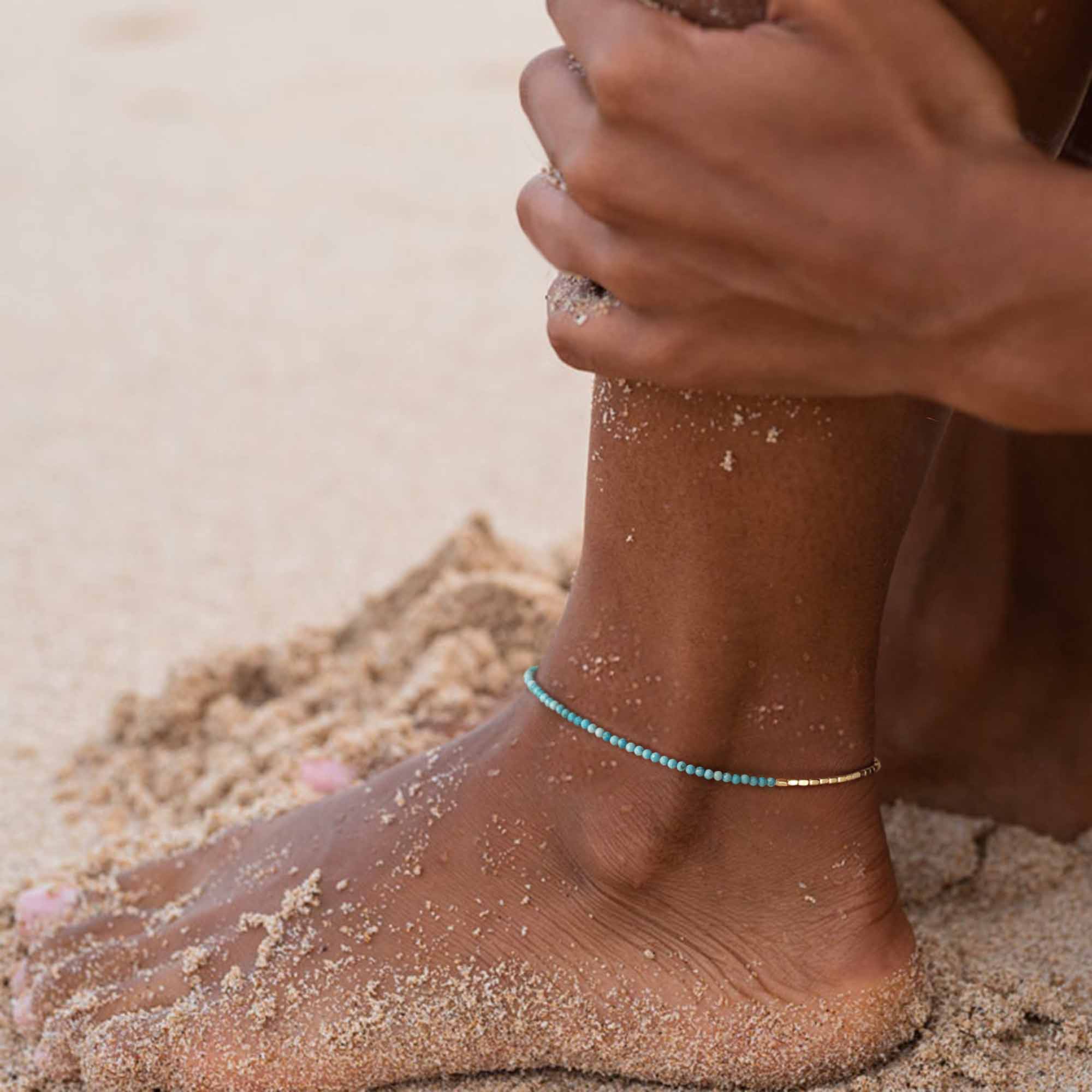 Handmade Gemstone Beaded Anklet