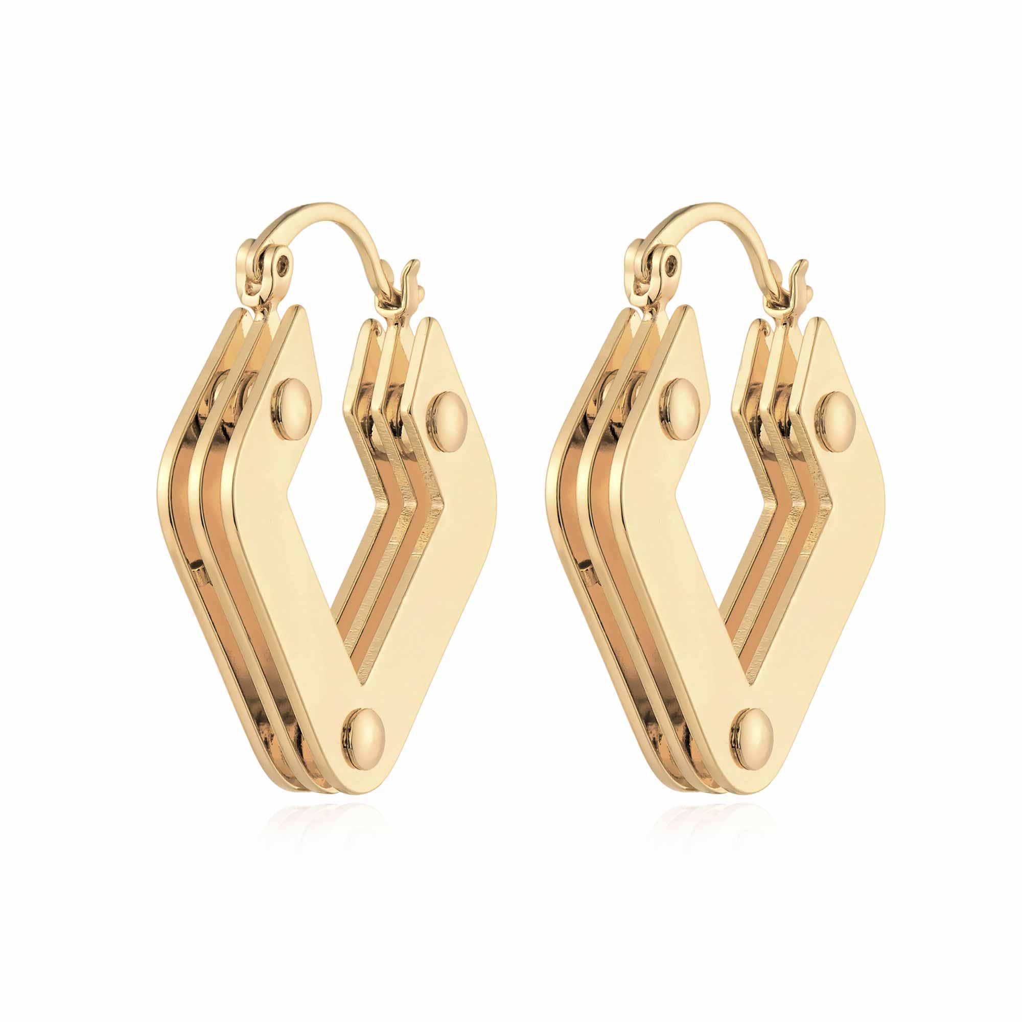 Gold Geometric Hoop Earrings