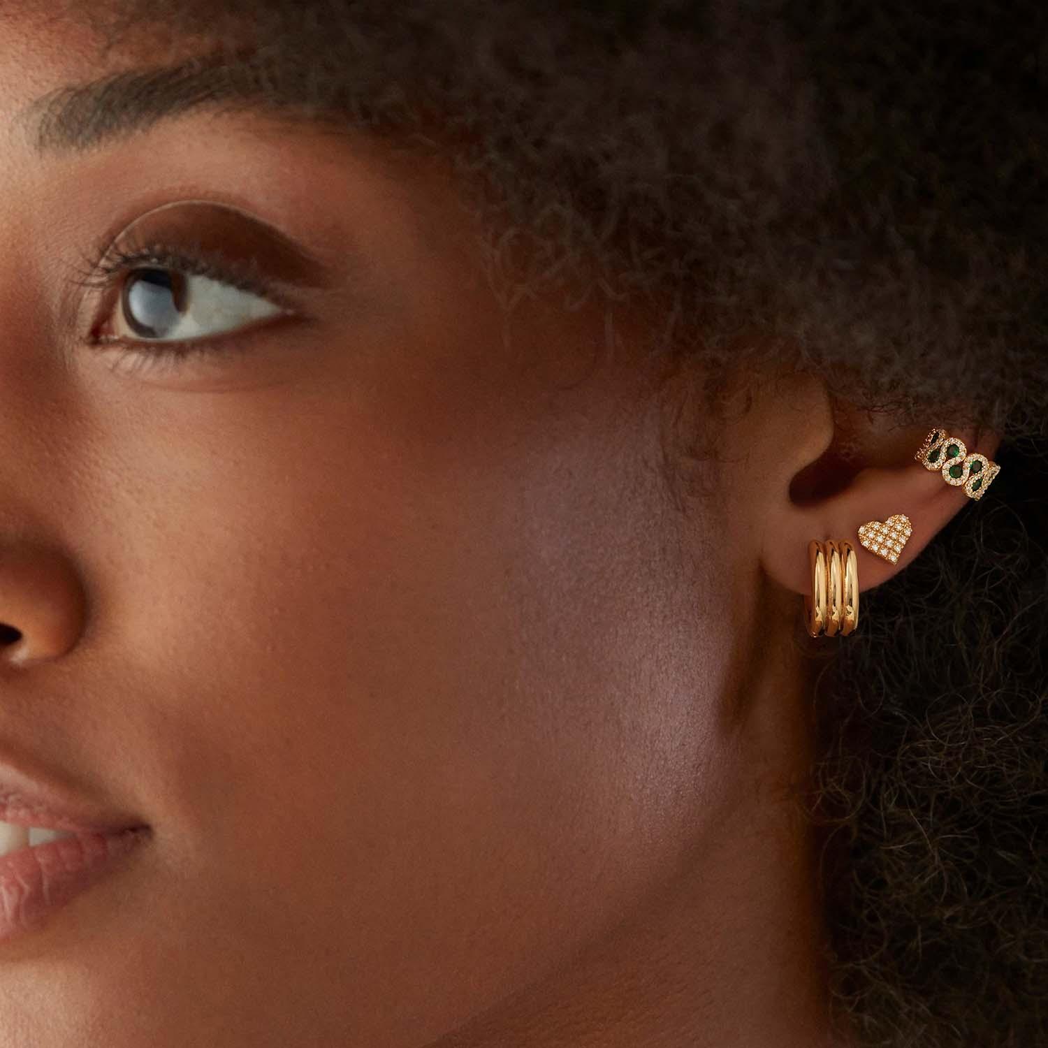 Ribbed Band Hoop Earrings
