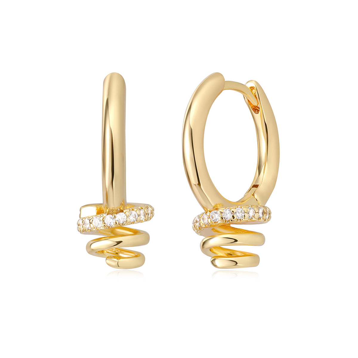 アクセサリー ER HOOP EARRING S Gold Sparkle & Shine Sm Rhinestone Hoop Earring - Greige/Gold