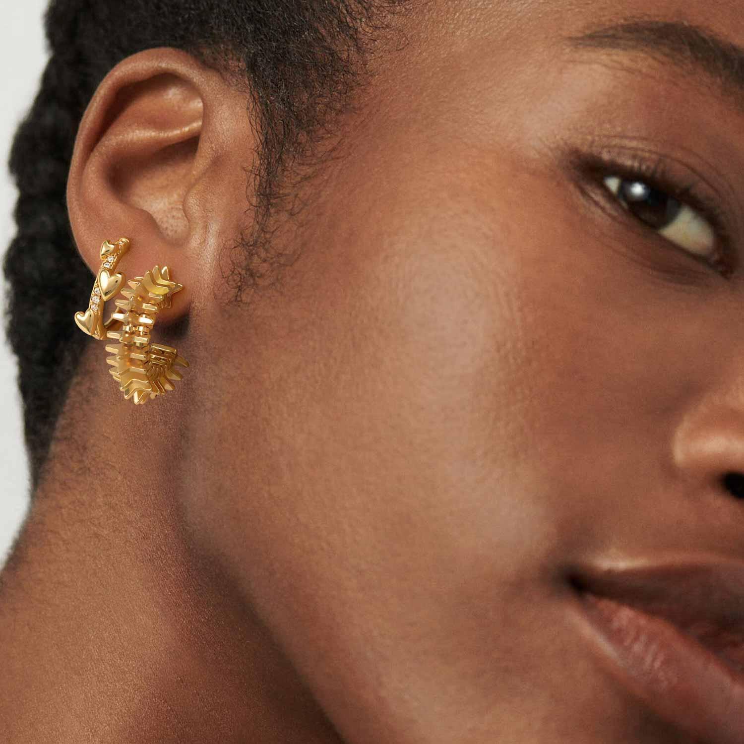 Chunky Multiple Link Open Hoop Earring