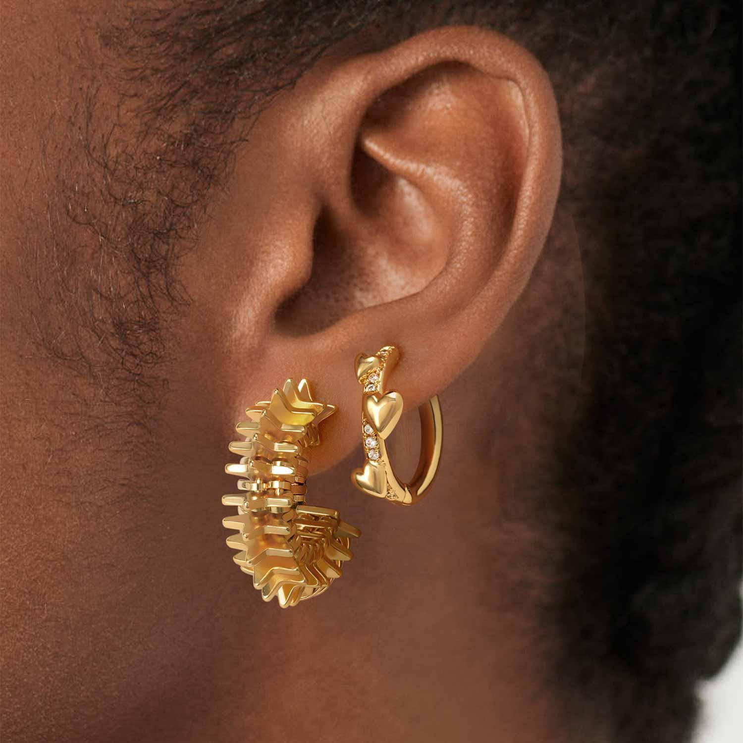 Chunky Multiple Link Open Hoop Earring
