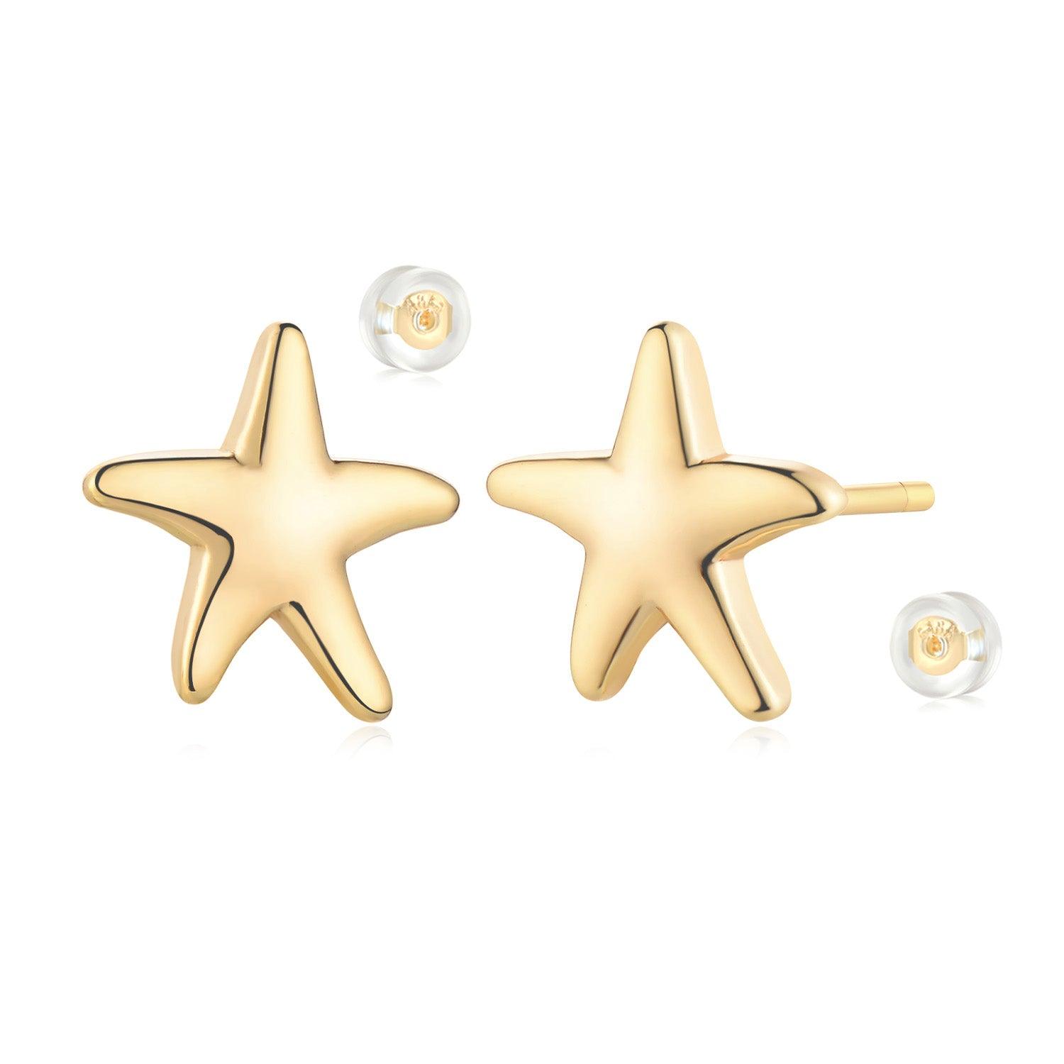 thumbnail image 2 of Gold Starfsh Earrngs, Starfsh Dangle Earrngs, Slver Long Earrngs 2 of 13