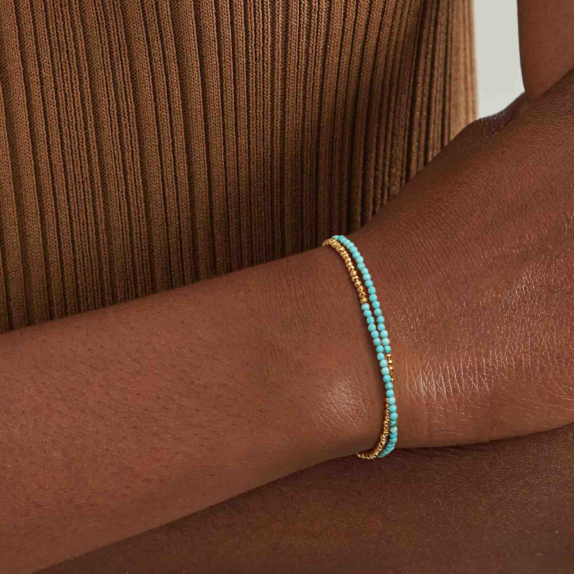 Adjustable Double Layer Beaded Bracelet