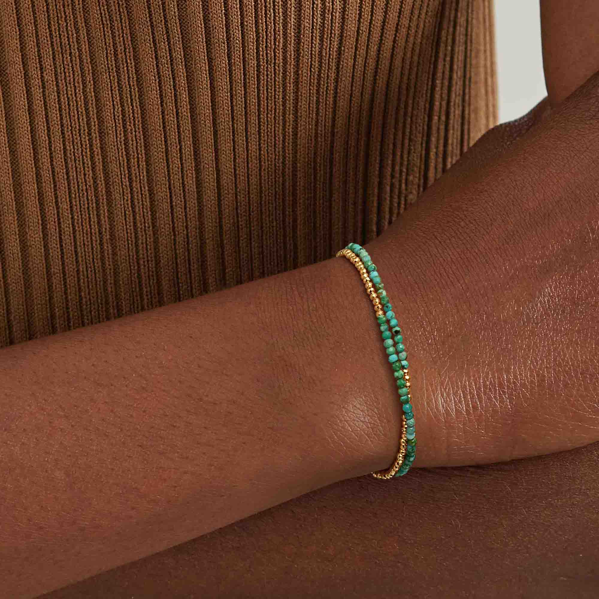 Adjustable Double Layer Beaded Bracelet
