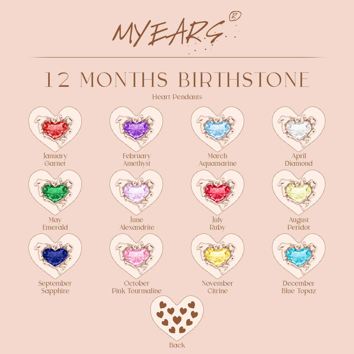 Heart Birthstone Necklaces