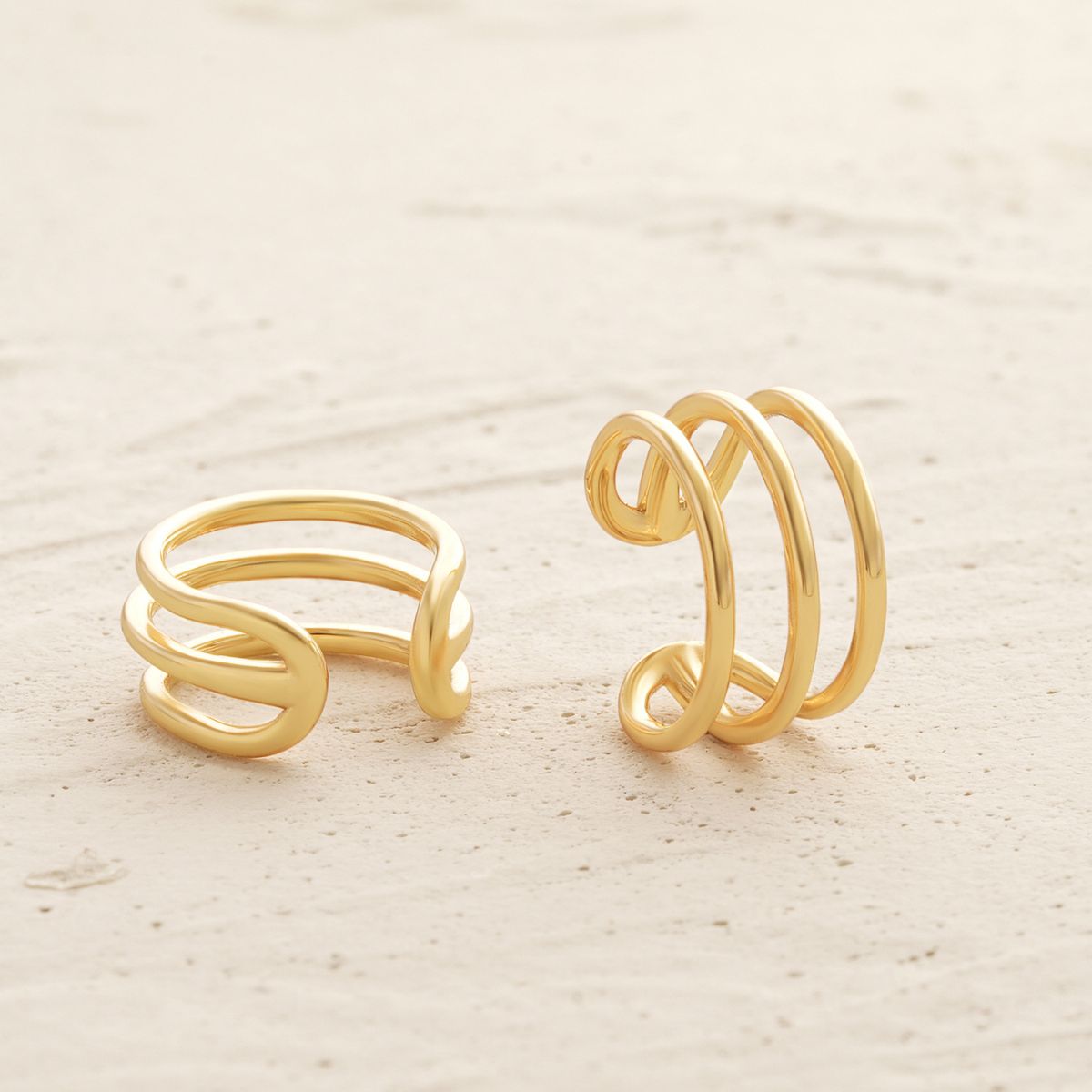 Triple Hoop Ear Cuffs