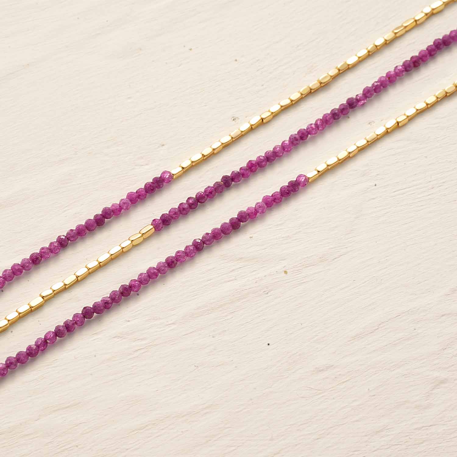 Beaded Chain Gem Bracelet