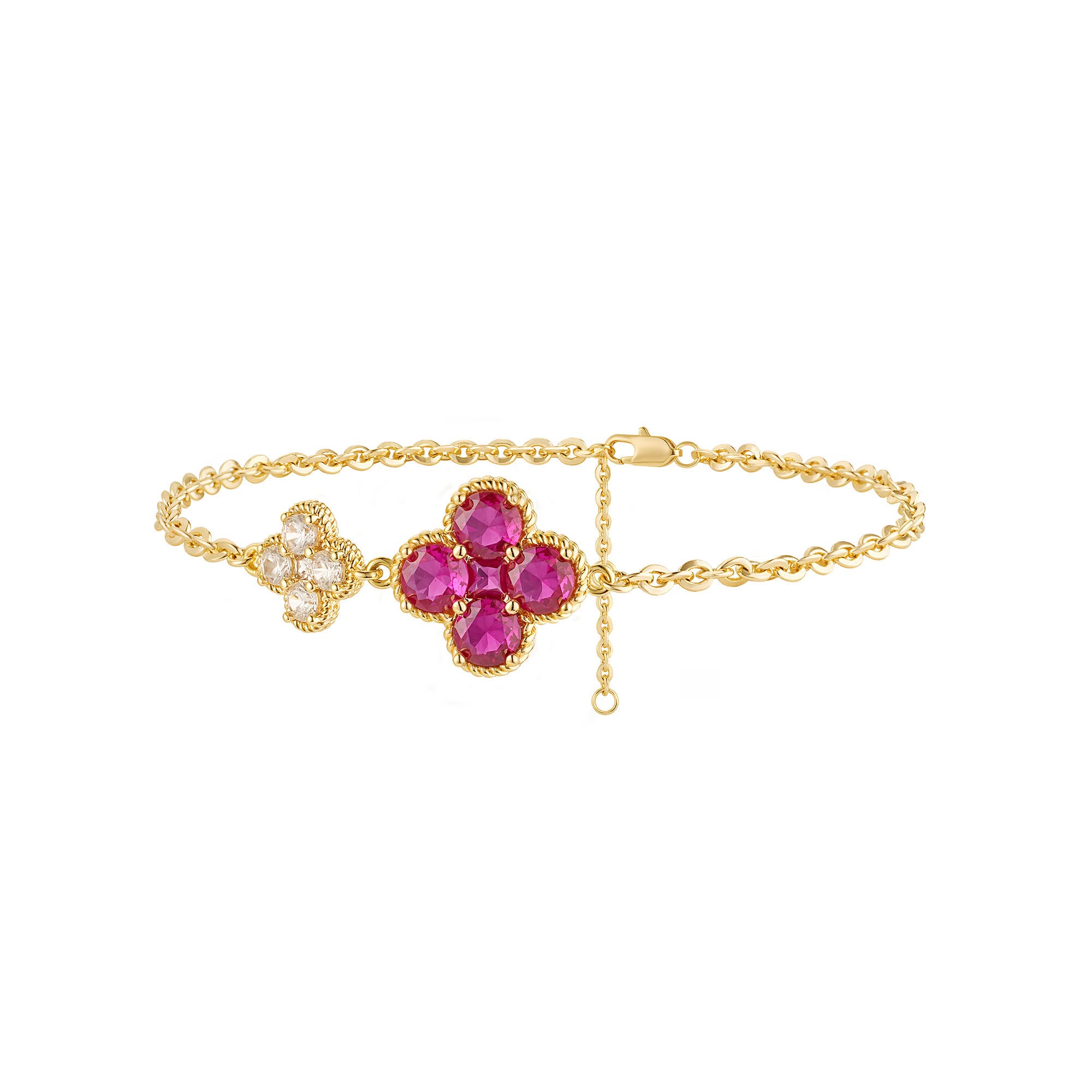 Birthstone Clover Charm Bracelet