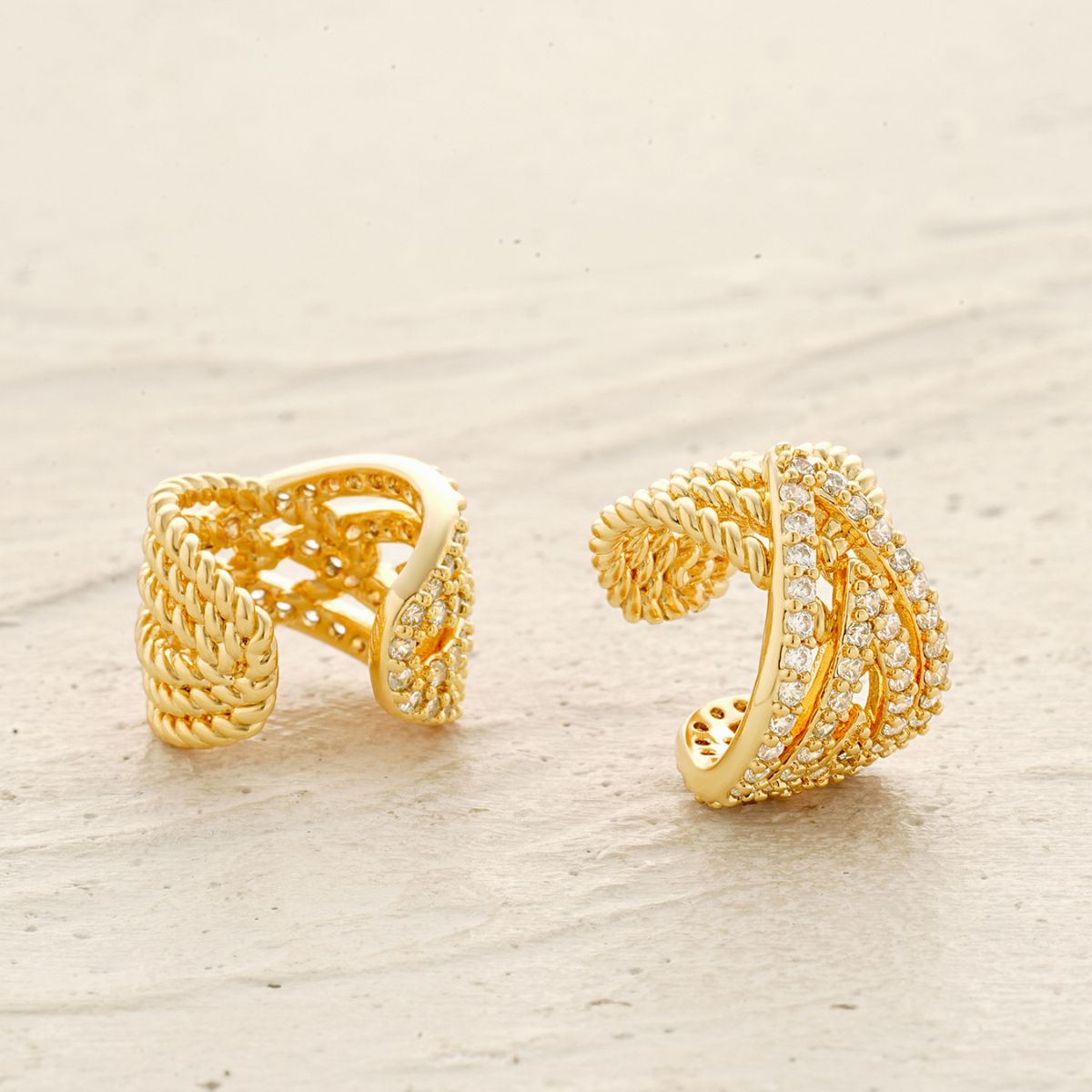 Leaf Twisted Ear Cuffs