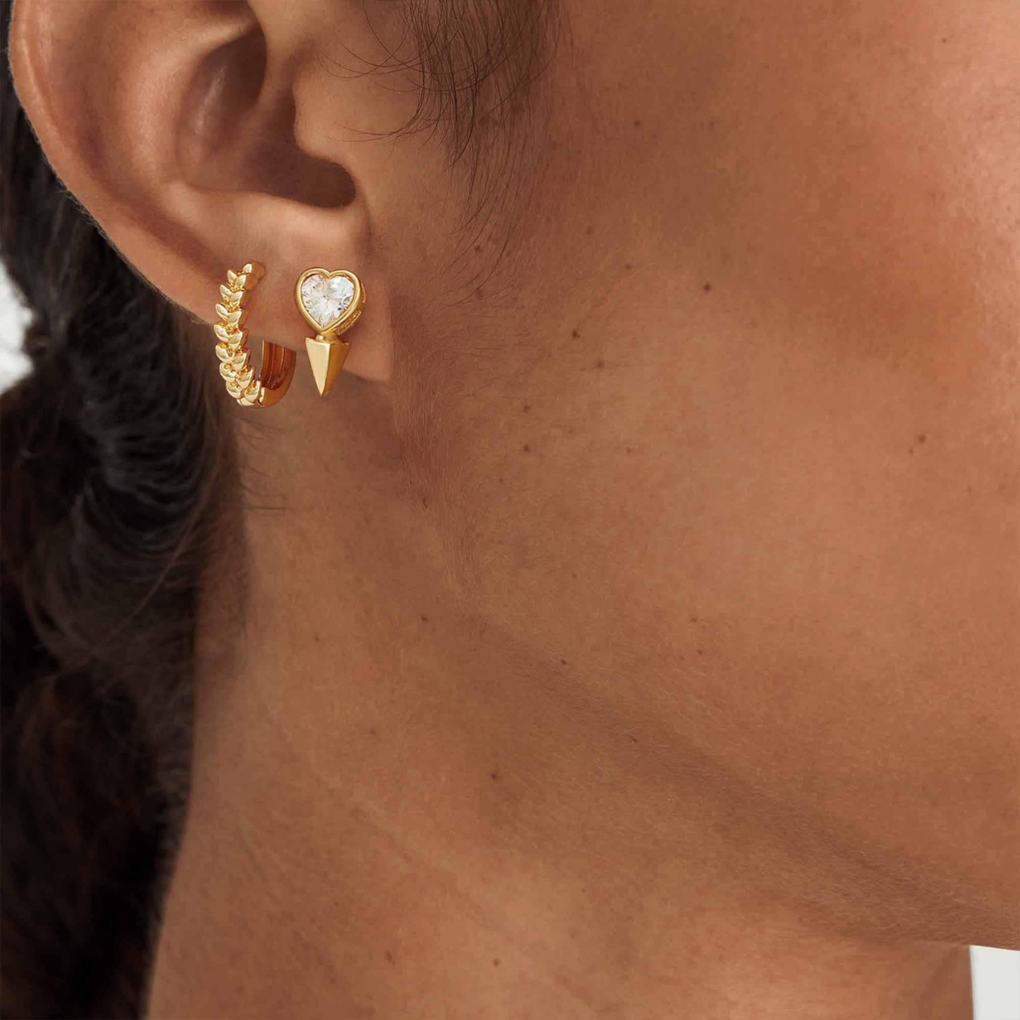 Heart Arrow Stud Earrings